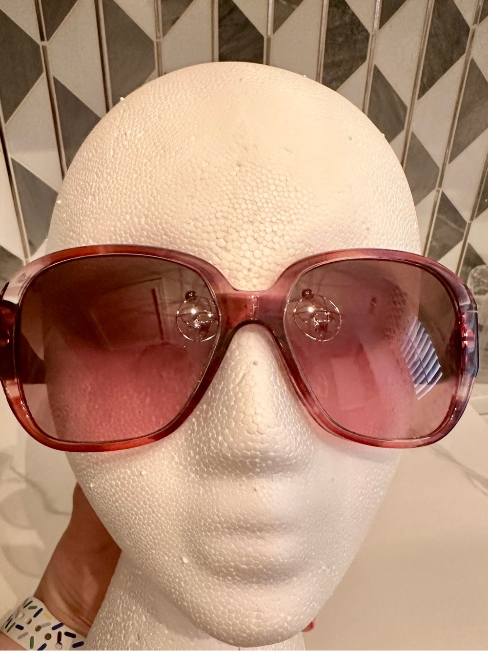 Authentic Y2K Versace VE4238-B Oversized Sunglasses Pink Marble Gradient Lens - Picture 2 of 8